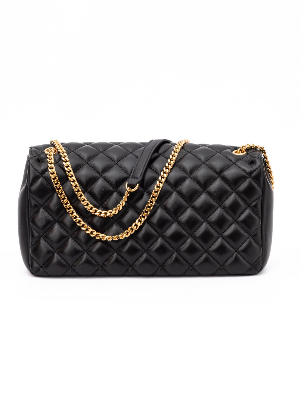 Black Quilted Leather Shoulder Strap Bag - Image 3