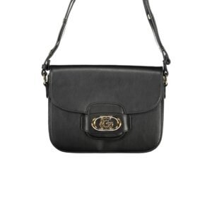 Black Polyurethane Women Handbag