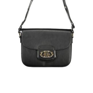 Black Polyurethane Women Handbag