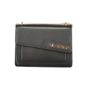 Black Polyurethane Women Shoulder Bag