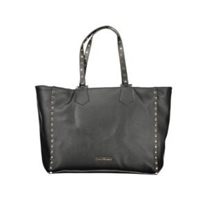 Black Polyurethane Women Shoulder Bag