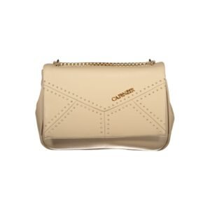 Beige Polyurethane Women Shoulder Bag