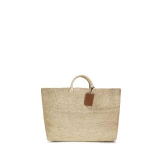 Beige Raffia Handbag