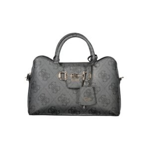 "Black Polyurethane Women Handbag"