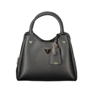 Black Polyurethane Women Handbag