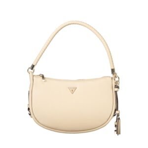 Beige Polyurethane Women Handbag