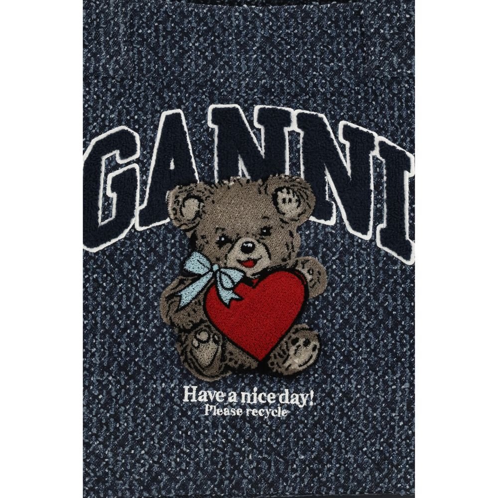 Blue Cotton Shoulder Bag - Image 4