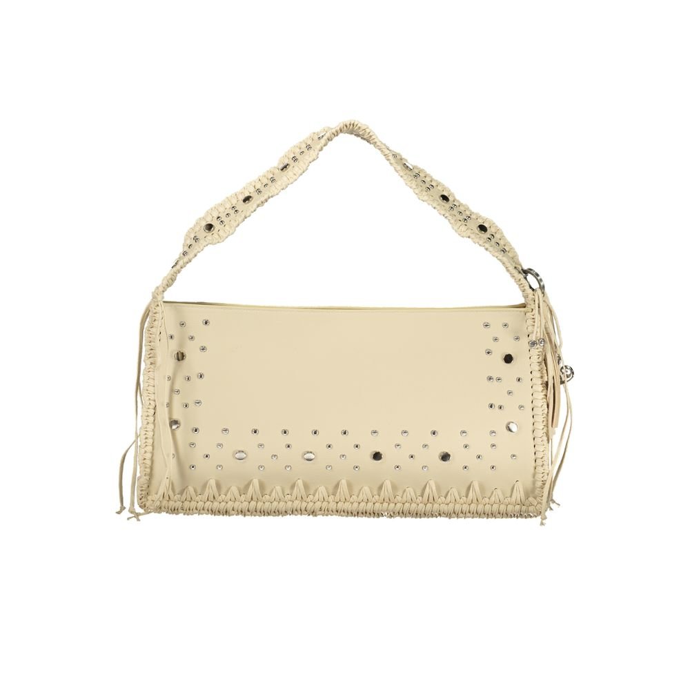 Beige Polyurethane Women Handbag - Image 2