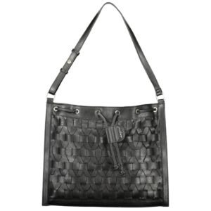 Black Polyurethane Women Backpack