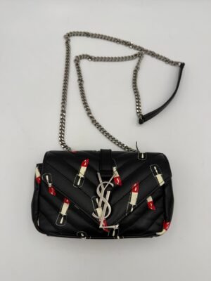 SAINT LAURENT MINI COLLEGE Lip Stick Handbag