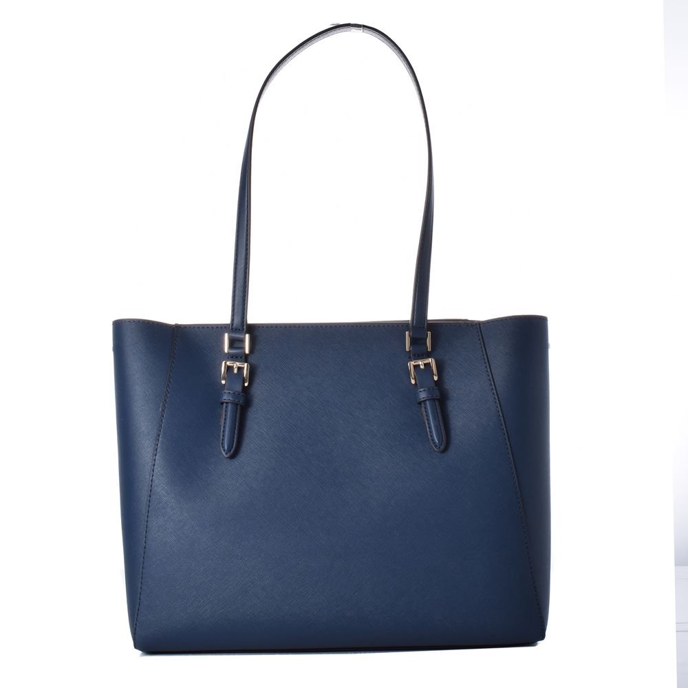 Blue Leather Tote Bag - Image 2