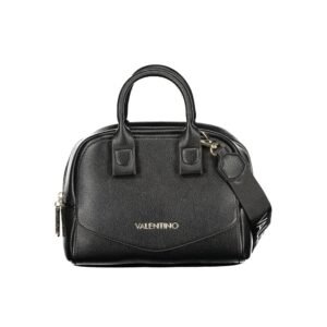 Black Synthetic Leather Women's Bag with Shoulder Strap