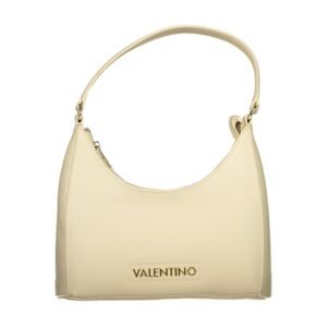 Beige Polyurethane Women's Bag with Adjustable Shoulder Strap