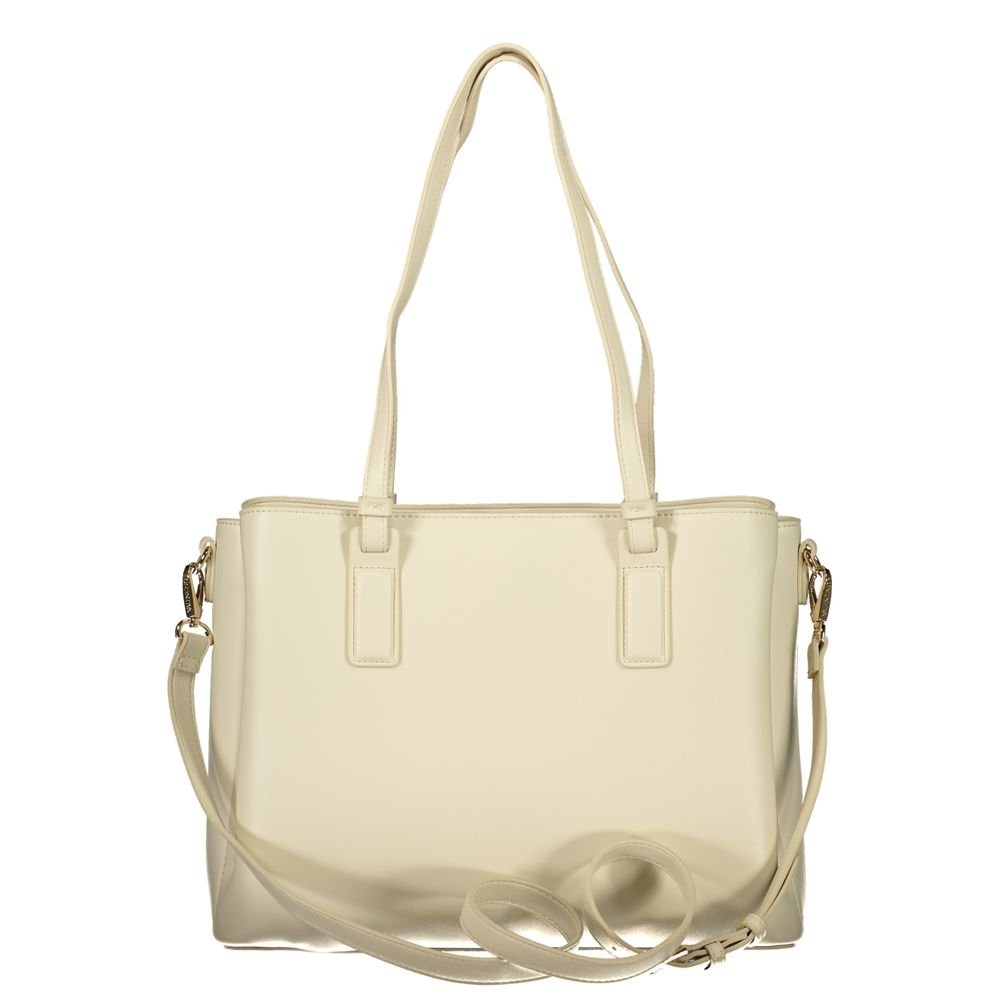 Beige Poliuretano Women's Bag with Adjustable Strap and Pockets - Image 2