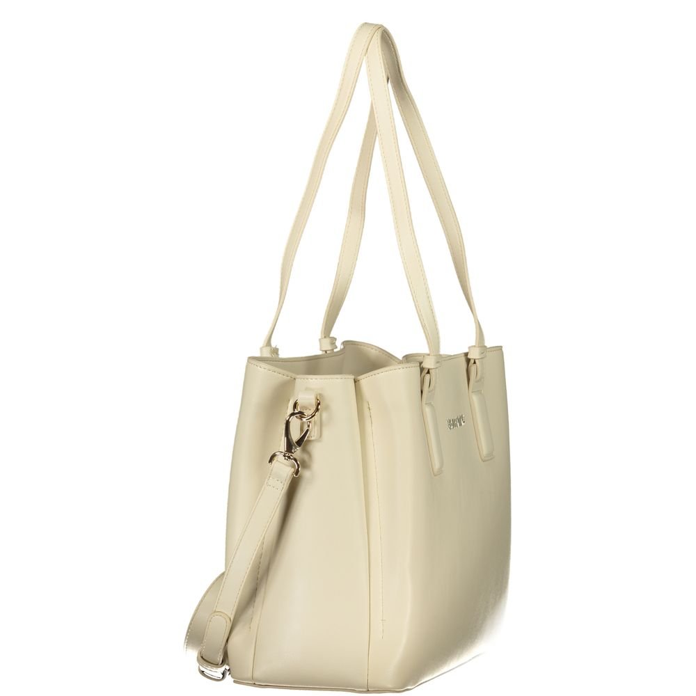Beige Poliuretano Women's Bag with Adjustable Strap and Pockets - Image 3