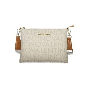Beige Polyurethane Women's Bag with Zip Closure and Strap