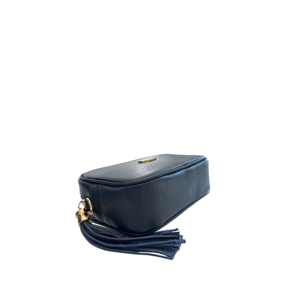 Blue Leather Women Crossbody Bag - Image 4