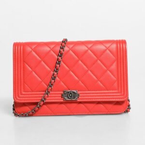 Chanel Boy Wallet on Chain Red Lambskin
