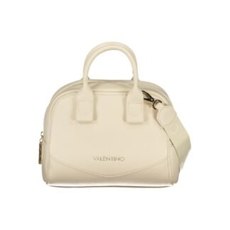 Beige Polyurethane Women Bag