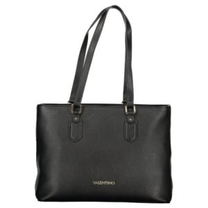 Nero Poliuretano Womens Bag with Internal Pocket and Phone Spaces