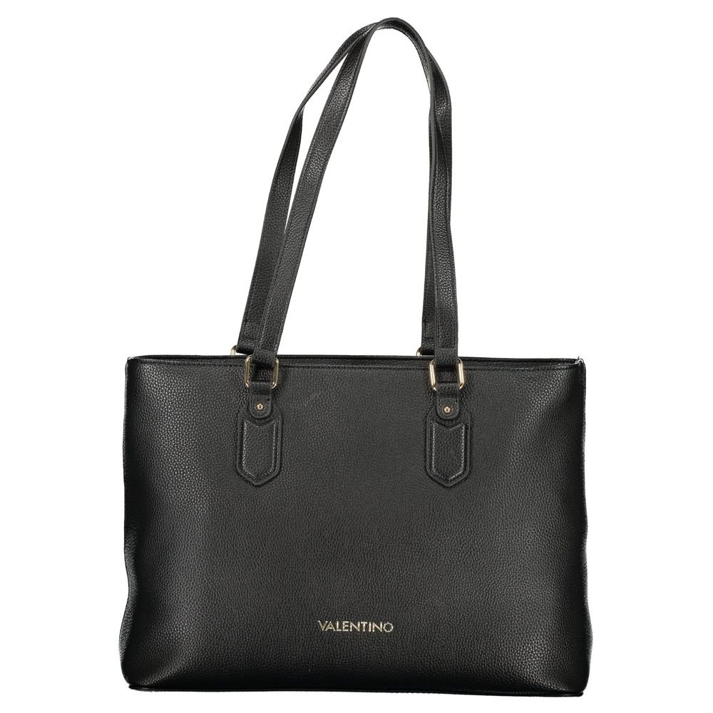 Nero Poliuretano Womens Bag with Internal Pocket and Phone Spaces