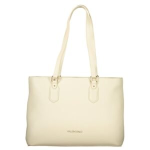 Beige Polyurethane Women's Shoulder Bag with Internal Pocket