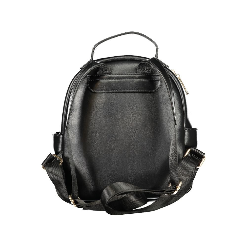 Black Polyurethane Women's Backpack - Image 2