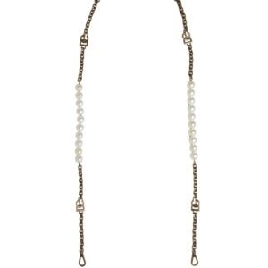Black Leather Gold Chain Bag Accessory Shoulder Strap