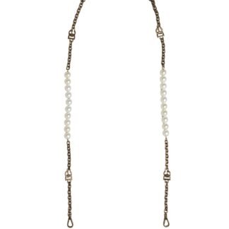 Black Leather Gold Chain Bag Accessory Shoulder Strap