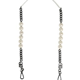 White Leather Silver Chain Bag Accessory Shoulder Strap