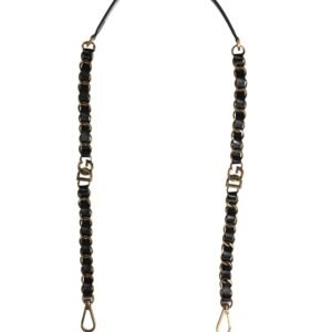 Black Leather Gold Chain Bag Accessory Shoulder Strap