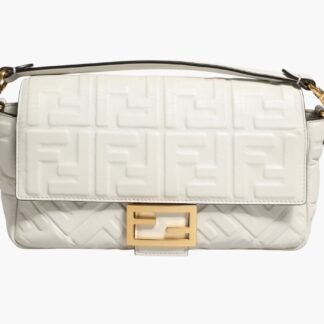 FF Embossed Baguette Nappa Leather Bag