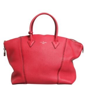 Griotte Taurillon Leather Soft Lockit MM Crossbody Bag