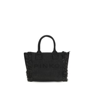 Black Raffia Shoulder Bag
