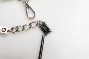 Silver Brass Chain Dice DG Logo EmbellishedCharm Bracelet