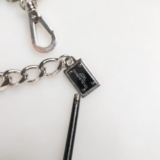Silver Brass Chain Dice DG Logo EmbellishedCharm Bracelet