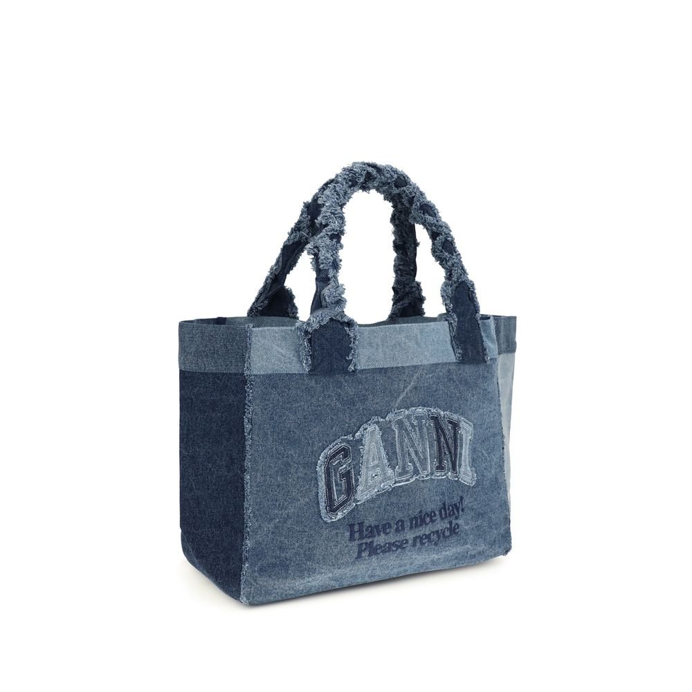 Blue Cotton Shoulder Bag - Image 2