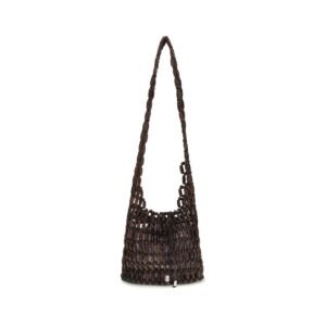 Brown Wood Shoulder Bag