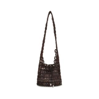Brown Wood Shoulder Bag