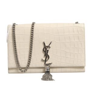 Kate Tassel Small Croc-Embossed Leather