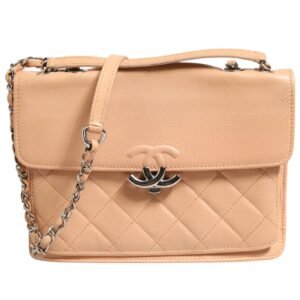 Goatskin Quilted Small CC Box Flap Bag