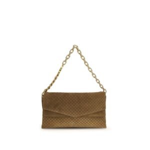 Brown Suede Leather Handbag