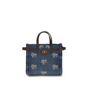 Blue Cotton Handbag