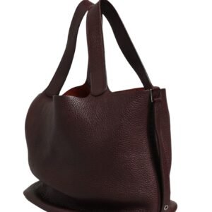 Picotin Taurillon Clemence Chocolate Handbag
