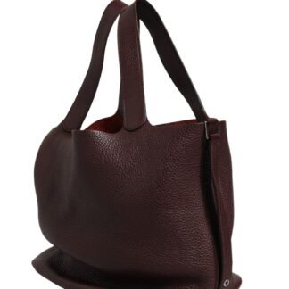 Picotin Taurillon Clemence Chocolate Handbag