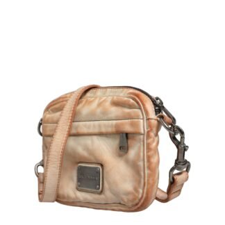 Beige Vintage Leather Logo Plaque Shoulder Borse Men Bag
