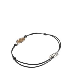 Black Polyester Cord Gold Tone Roman Coin Charm Bracelet