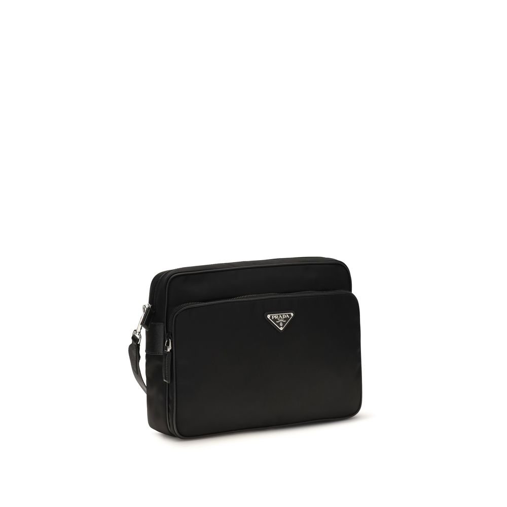 Black Recycled Polyamide Shoulder Bag - Image 2