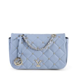 Blue Leather Shoulder Bag