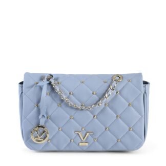 Blue Leather Shoulder Bag